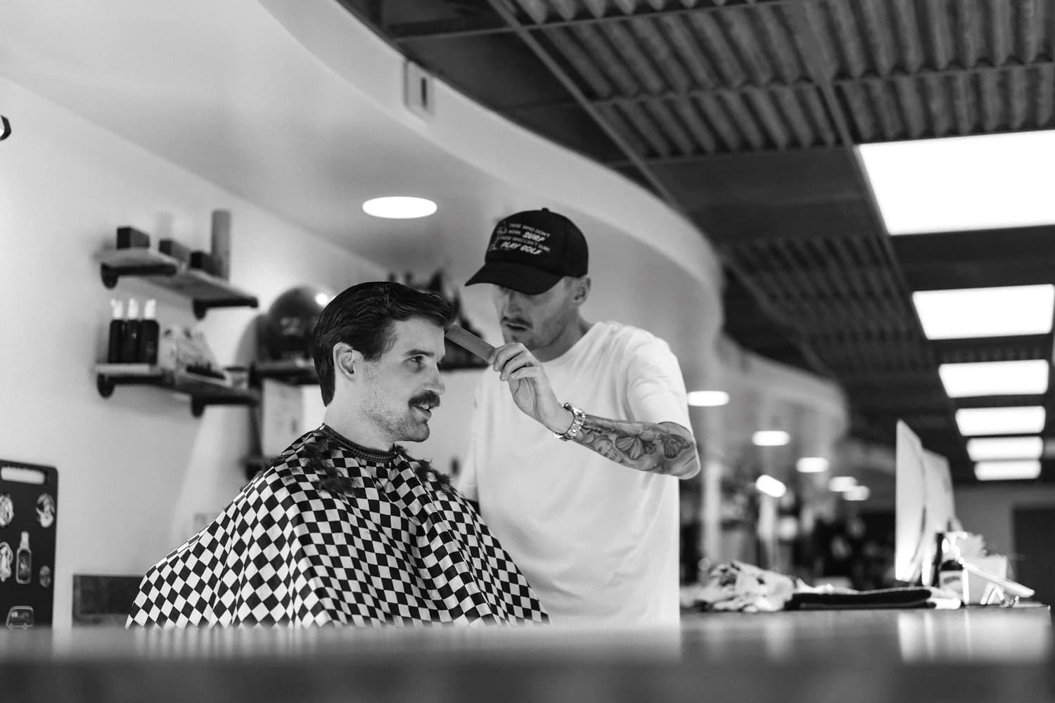 Haircut in progress at The Bureau Barbershop, Salt Lake City’s destination for quality grooming